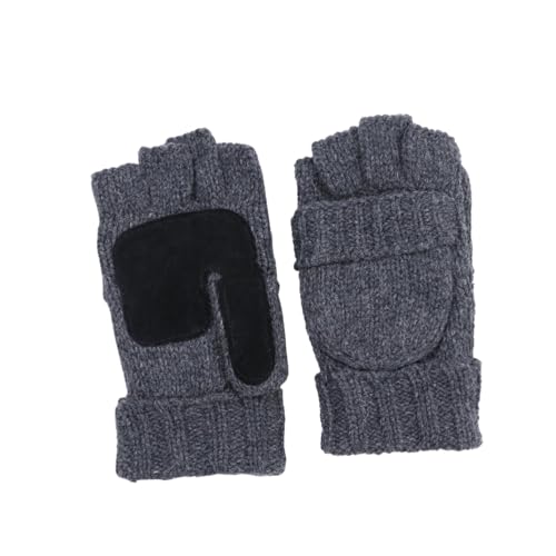 Guantes de lana de invierno de punto de medio dedo minkissy de alta densidad