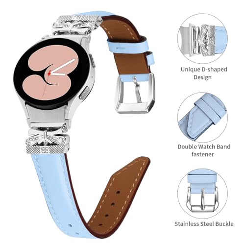Watchband Compatible With Galaxy watch 4/Galaxy watch 5 40mm 44mm Genuine Leather Adjustable Strap For Galaxy Watch 4 Classic 42mm 46mm/Watch 5 Pro 45mm2