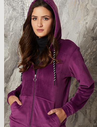 Image of Amazon Brand - Symbol Womens Velour Hodded Sweatshirt and Bottom Co-ord Set (Available in Plus Sizes)