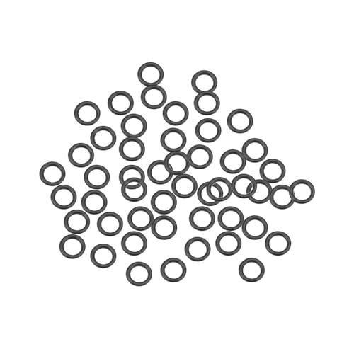 TOP-VIGOR 50Pcs Nitril-Gummi O-Ringe, 7mm OD 5mm ID 1mm Breite – Metrische Dichtung Für Armaturen Sanitär Automobilreparatur – Schwarz