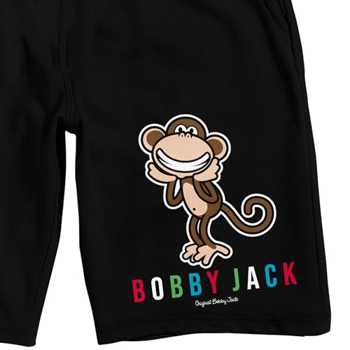 Bobby Jack Monkey Logo Men's Black Sleep Pajama Shorts2