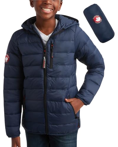 Image of CANADA WEATHER GEAR Boys' Puffer Jacket - Lightweight Packable Bubble Coat, Water Resistant Outerwear Jackets for Boys (8-20)