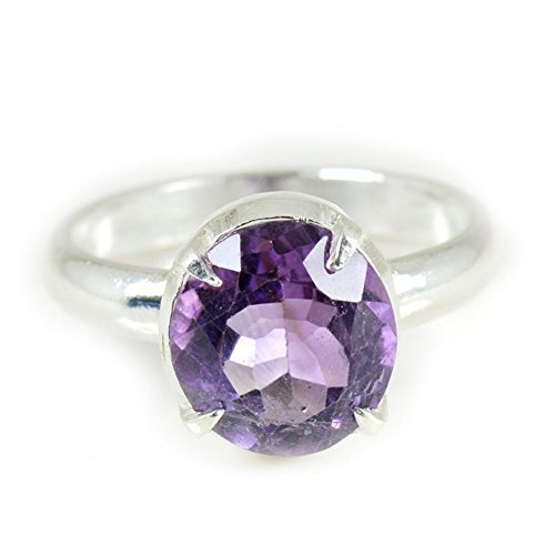 Bague améthyste ovale 6 carats bague femme argent massif taille 61