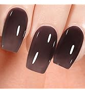 AILLSA Jelly Gel Nail Polish - Sheer Black Gel Polish Translucent Soak Off UV Gel Polish Neutral ...