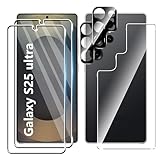 Suttkue for Galaxy S25 ultra Screen Protector＆Back Screen Protector＆Camera Lens Protector,9H Hardness,HD-Tempered Glass,Case Friendly,(2+2+1 pack)
