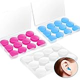 18 Pairs Noise Cancelling Ear Plugs for Sleeping, Swimming, Concerts, Snoring, Airplanes, Travel, Work, Studying - Soft, Reusable, Moldable Silicone with Case