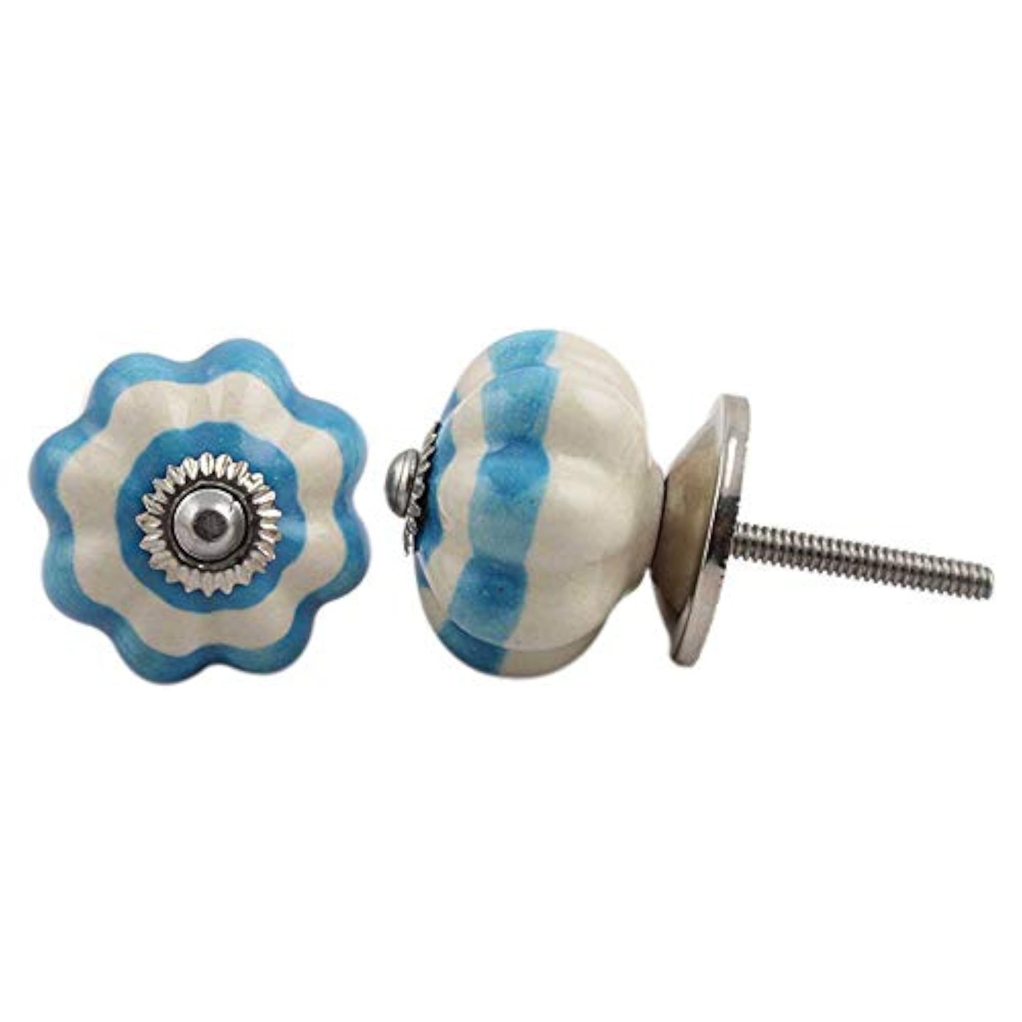 2 Pieces Ceramic Drawer Knobs for Cabinet Dresser (Cream)