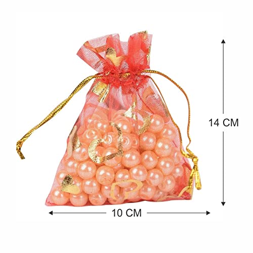 Image of beingelegant Metal - Pack Of 50 * Gift Packing Material I Packing Shininy Pouch Prabhavna Pouch I Lahni Transprant Potli Bag Small Size For Gift Dry Fruit Pouch (Multicolour; 10 X 14 Cm)
