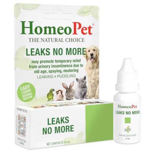 HomeoPet Leaks No More Safe Gentle and Natural Supplement for Cat and Dog Urinary Incontinence Relief 15 Milliliters