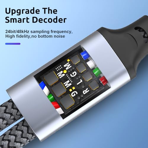 Image of Verilux Headphone Jack Splitter, 3.5mm Audio Splitter Cable Headphone Jack Extension Cable 19.6inches Nylon Braided Splitter Cable Universal 3.5mm Jack Extension Cable