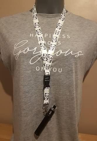 Spirius Set Pack of 2 Break Away Neck Straps Lanyards with Universal Ecig ecigarette Vape Pen Holders Silicone Ring Holders Set (Owl and White Panda set2)
