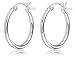 2mm Sterling Silver Hoop Earrings Set 4 Pairs (15mm 20mm 25mm 30mm)