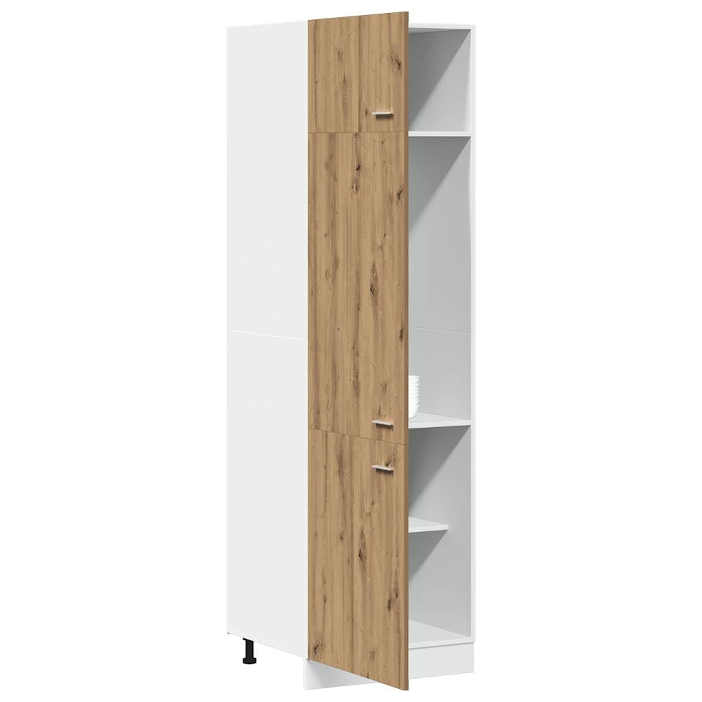 Willood Mueble frigorífico Madera ingeniería Roble Artisan 60x57x207 cm