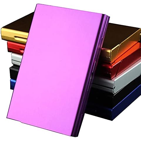 ZYYXB Cigarettes Case Cool Colorful Aluminum Alloy Cigarette Case Box Smoking Lightweight Cigarette Case Women Men Slim Cigarette Case,Purple Cover
