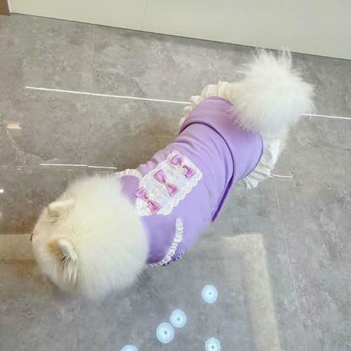 Robe pour chien de grande taille violette en dentelle pour Labrador - 5