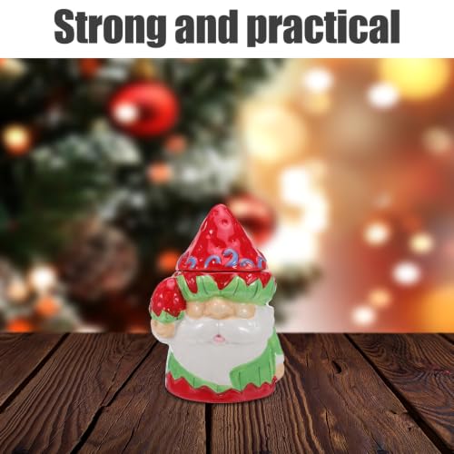 Tarro de cerámica para dulces navideño con tapa hermética de Papá Noel 7