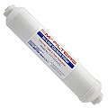 Inline Carbon Water Filter | 10" Length | 1/4" Quick Connect In/Out (1/4" QC) | For Chlorine Taste & Odor or Post Filter for Home RO | RO Stage 5 Polishing Filter