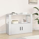 inlife credenza bianca 80x30x60 cm in legno multistrato mobili, armadietti e portaoggetti (19,11kg)