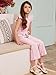 CharmWM Girls Jumpsuit Kids Fashion Cap Sleeve Belted Wide Leg Romper Dressy One Piece Outfits with Pockets, 9-10 Years, Pink