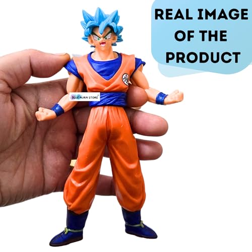 Image of FUNFOB Anime Action Figure Height-15cm Collectible Anime Figures PVC Multicolour | Go-k Blue Hair 15cm