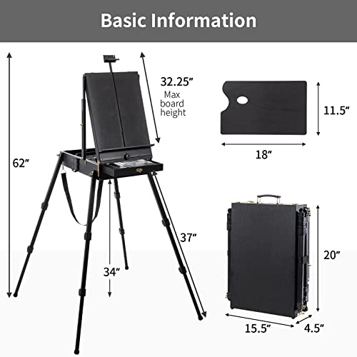 Falling In Art AT0334 4 Legs French Easel - Portable Plein Air Studio Easel Stand thumb #4