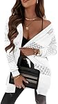 BETTE BOUTIK Women's Lightweight Open Front Knit Cardigan Spring Summer Soft Sweater Long Sleeve Crochet Sun Protection