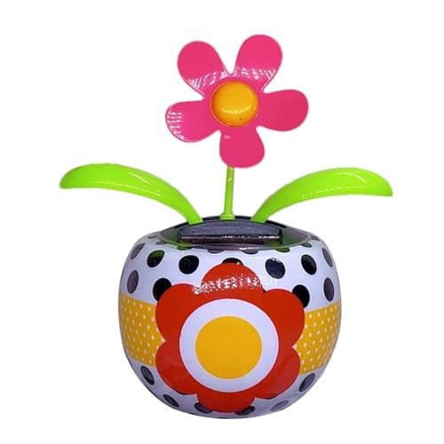 fanelod Fleur dansante Solaire, Figurine oscillante de Fleur Solaire, Voiture à Figurine oscillante de Fleur oscillante à énergie Solaire, Accessoires de Voiture de Fleur oscillante de Fleur Solaire
