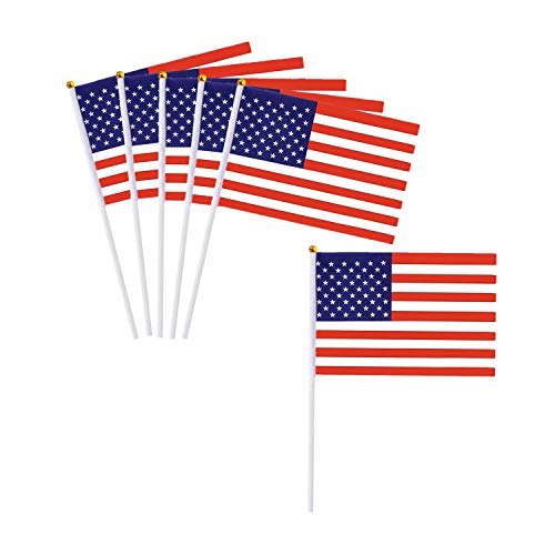 12 Pack United States Usa Desk Flags With Stands Base Small Mini American Table Flag Holder Stand 8 X 5.5 Inches Us Miniature Desktop Flags, International Table Decorations, Home Desk Decoration #TOP4