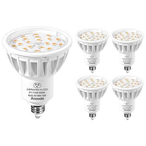 Aiwode E11 LEDdE11LEDX|bgCg5.5W(50-60W`)dF3000K񒲌ΉRA85 Lp120x Px600LM E11 LEDd PSEF؍(5Zbg)