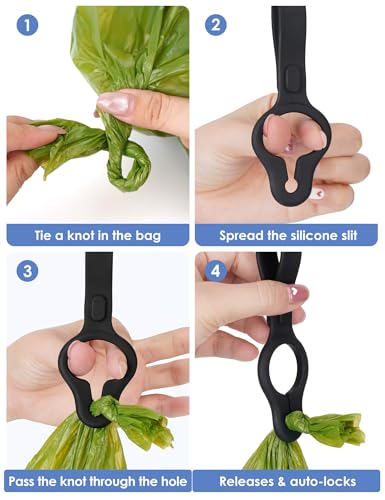 Image of Gobeigo 2-Pack Thick Silicone Used Poop Bag Holder - No More Stinky Hands