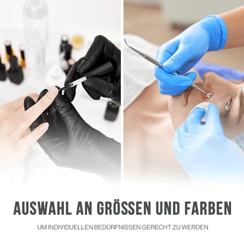 IEA Medical Nitrilhandschuhe L Schwarz 100 Stück, Einweghandschuhe, Reißfest, Untersuchungshandschuhe, Latexfreie Handschuhe, Einmalhandschuhe