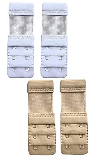 lpx � Bra Hook Extender-2 Hook - 3 Rows (with Extra Elastic) Save Your Bra Increase (Beige,White (Pack of 4))-picture-39