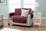 Home Fashion Designs Deluxe Reversible Quilted Furniture Protector and PET Protector. Two Fresh Looks in One. Perfect for Families with Pets and Kids Brand. (Loveseat - Burgundy/Taupe)