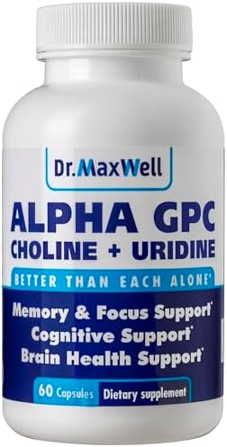 Alpha GPC 600mg + Uridine, a Choline Enhancer. Better Than Alpha-GPC or Uridine Аlone. Best Alpha GPC Choline: 2in1, Soy Free, No Fillers, USA. Best Choline Form, 60 Pills, Money Back Guarantee