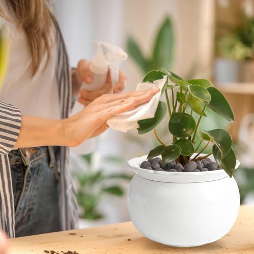 LITUDISO African Violet Pots, 6 Inch Self Watering Pots for Indoor Plants, Self Watering Plant Pot, Easy Plant Self Watering Pot, Ceramic Plant Pot with Absorbent Inner Pot for Flowers-White by LITUDISO - Used condition - Image 4