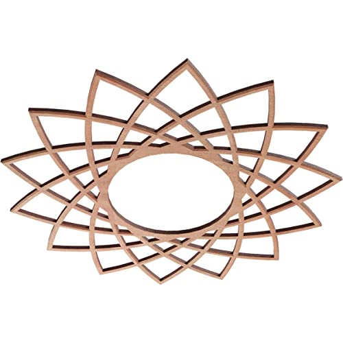 Image of Ekena Millwork 16 inchOD x 6 1 /8 inchID x 1 /4 inchT Eleanor Wood Fretwork Pierced Ceiling Medallion, Cherry