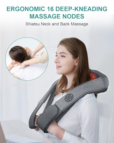 image for Nekteck Cordless Neck and Back Massager for Pain Relief Deep Tissue, S