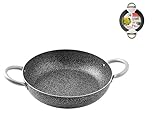 Home Family Stone Tegame Antiaderente con 2 Manici, Pietra, Nero/Grigio, 40 cm