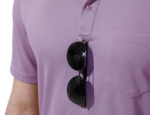 Image of Rdruko Men's Polo Shirts Short Sleeve Quick Dry Outdoor Golf Sports Shirts with Pocket