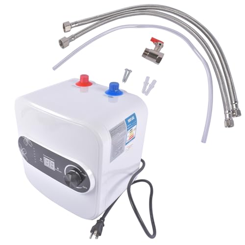 Electric Tank Water Heater 2.5 Gallons, 8L Small Water Heater 110V 1500W, Eliminate Time for Hot Water, Wall or Floor Mounted - Black