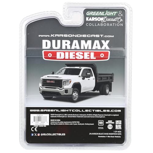 1/64 GMC Sierra 3500HD dump bed diecast metal blanco miniatura 7