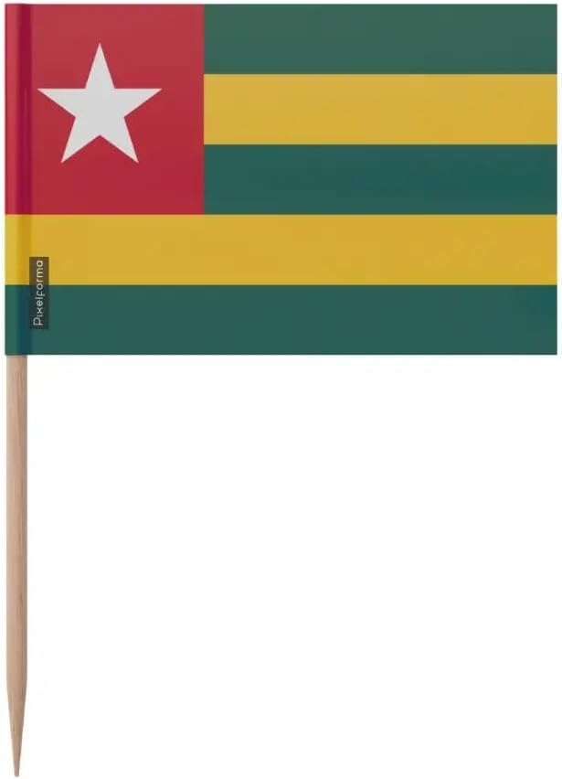 Togo Flag Toothpicks in Various Sizes 100 Pieces 12 cm