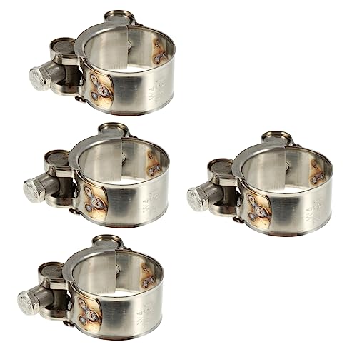 STOBAZA 4Pcs Heavy Duty Stainless Steel T Bolt Hose Clamp Adjustable Cutting Design for Automotive and Construction Applications
