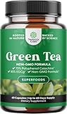 Green Tea Extract Capsules - 500mg Pure Leaf Green Tea Caffeine Supplement - EGCG, Caffeine Extract & Polyphenols Supplement for Healthy Metabolism Support for Women & Men - Natural Detox - 60 Count