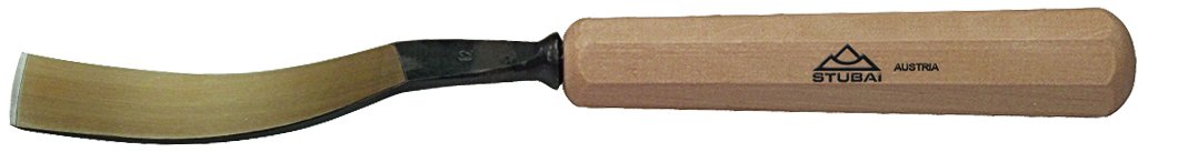 Stubai 521218 dłuto do rzeźbienia w drewnie typu 12 z drewnianym uchwytem, złoty/beżowy, 18 mm