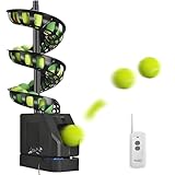 XUXIAO Portable Tennis Launcher - Automatic Tennis Ball Server, Holds About 33 Balls, Tennis Ball Tosser, Remote Control, Adjustable Height, for Practice and Training