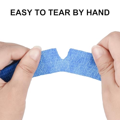 Sagafly 12 Rollen Selbsthaftende Bandage 2,5cm x 4,5m Selbstklebender Verband für Finger Elastische Fixierbinde Haftbandage Kohäsiver Verband Selbstklebend Fingerpflaster Fixierverband