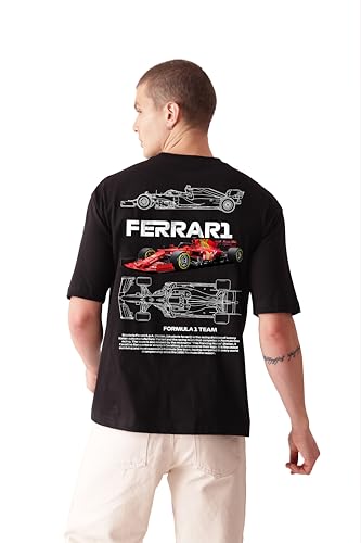 Image of Unisex Cotton T-Shirt from ula 1 Supercar Graphic Print Oversized Fit