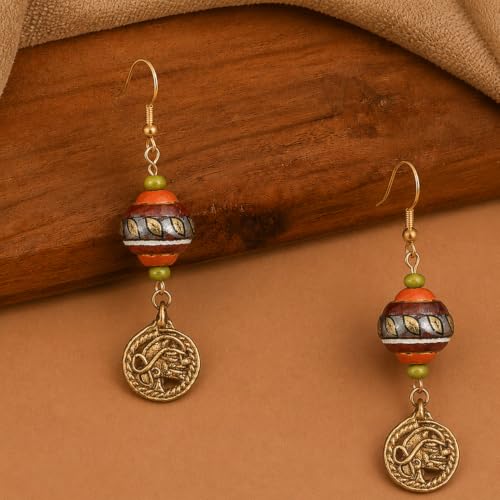 Image of Handcrafted Bohemian & Tribal Earrings for Women - Ethnic Brass, Floral & Festival-Inspired Statement Designs in Drop, Dangle, Hoop & Stud Styles