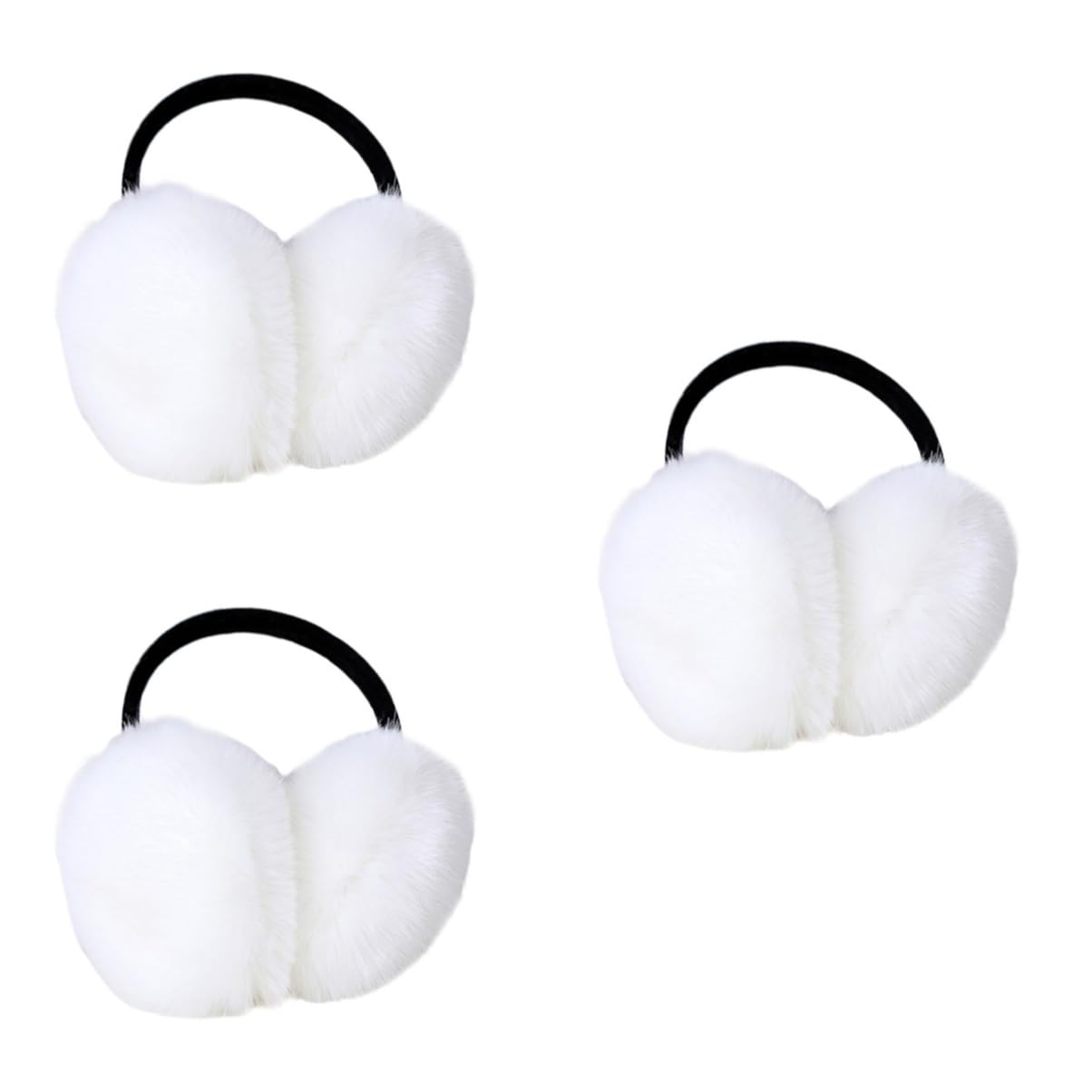 SOIMISS 3piezas Orejeras De Invierno Para Mujeres Ajustables De Material De Protección Térmica y Estilo Moderno Diseño De Piel De Lana Uso Climas Fríos Color
